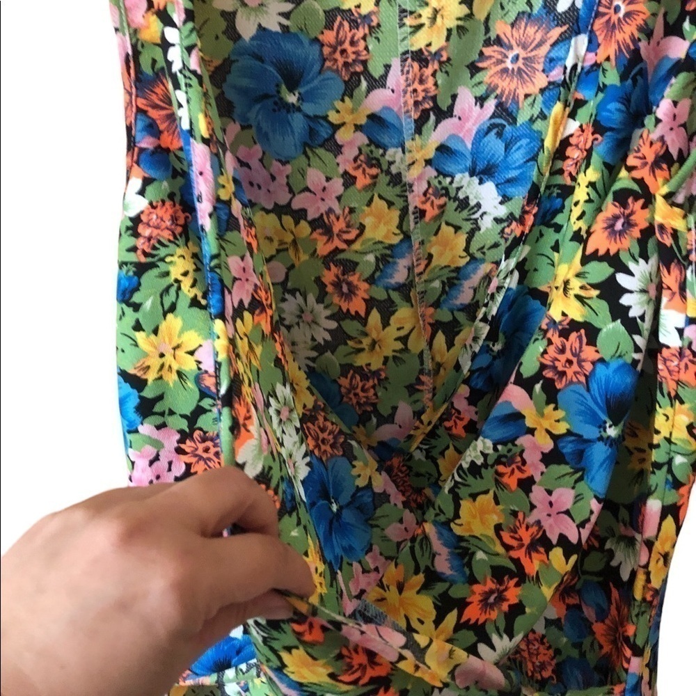 Vintage Y2K floral 60s 70s inspired high low tank top Festival statement blouse - Picture 5 of 8